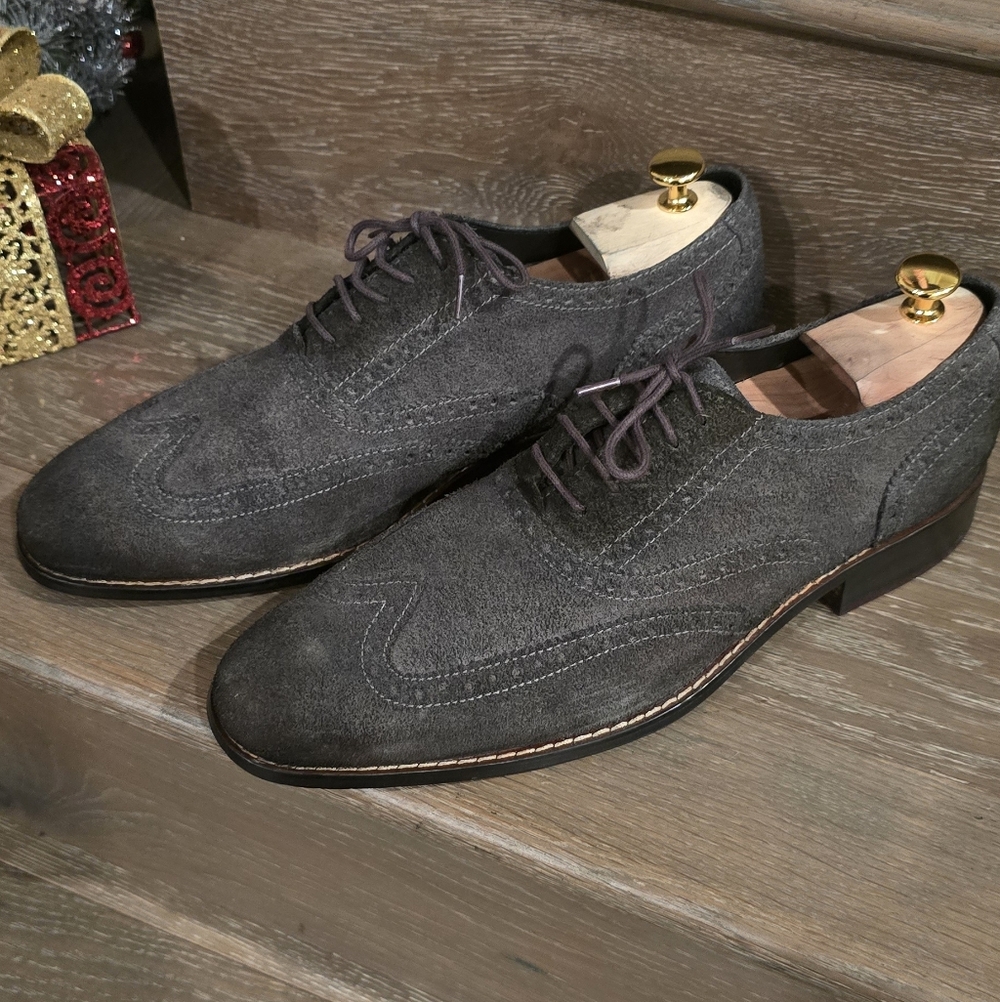 Cole Haan Men's Suede Oxford Shoes - Dark Gray